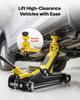 Low Profile Floor Jack, 2.5 Ton Capacity, Steel Racing Floor Jack with Single Piston Quick Lift Pump & Raised Saddle, Hydraulic Trolley Car Lift for