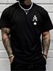 Mens Clothes Ace Spade Print Black TShirt, Unisex Casual Crew Neck Tshirt Lightweight 180gsm