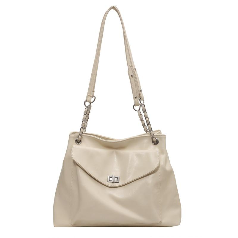 Textured Large-capacity Simple Shoulder Bag Women's New Casual Simple Commuter Tote Bag Fashionable Underarm Bag