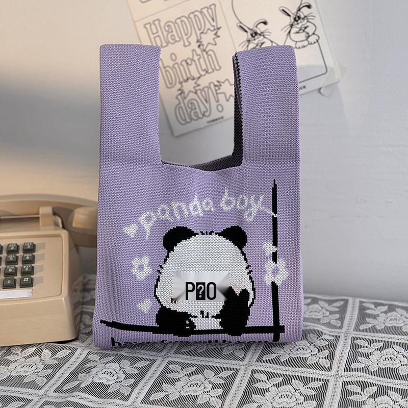 Kuanzhai Alley Souvenir: Chengdu Panda Grandpa Knitted Women's Tote Bag