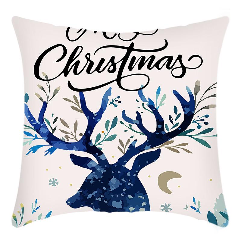 New Christmas Pillowcase Christmas Wreath Print Elk Deer House Decoration Holiday Pillowcase