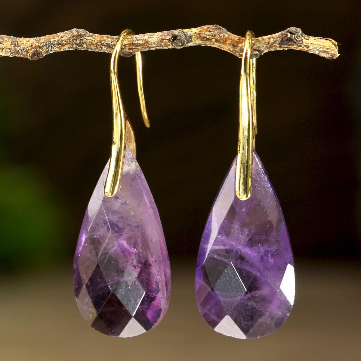 Elegant Pink Crystal Water Drop Earrings for Women - European & American Style