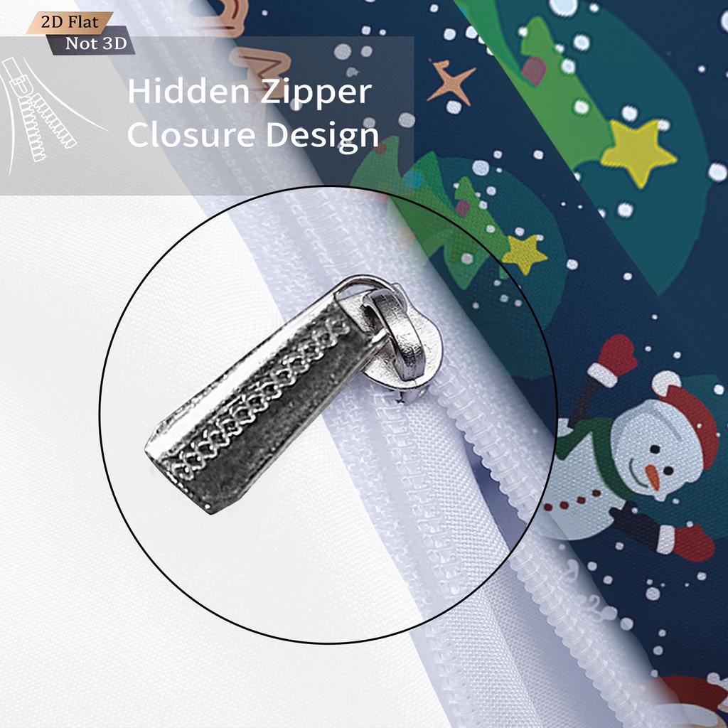 3pcs Cartoon Santa Claus Print Coreless Bedding Multi Size Bedroom Duvet Covers Soft and Machine Washable Decoration