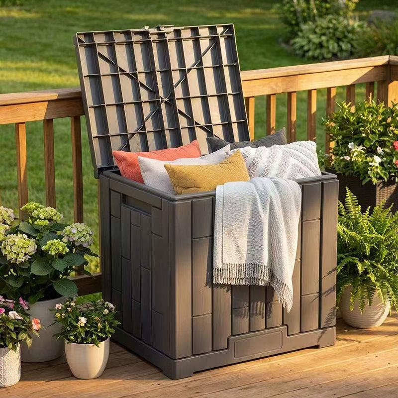 Outdoor Garden Plastic Storage Box - Waterproof & Wear-Resistant Cabinet Organizer
