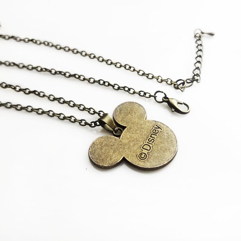 Vintage Mickey Minnie Cartoon Stijl Ketting Met Retro Edelsteen Hanger Voor Unieke Mode