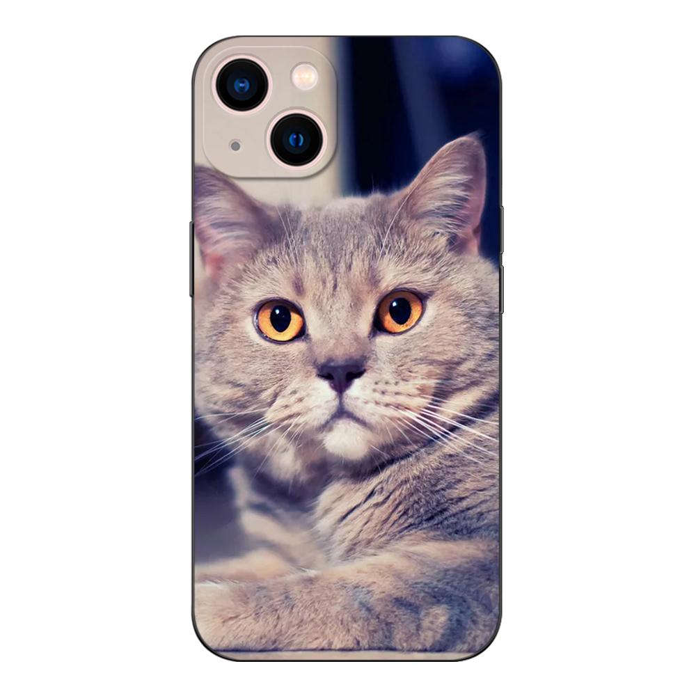 Husa neagra din tpu pentru Samsung galaxy A3 A5 A7 2016 2017 2018 husa British shorthair cat