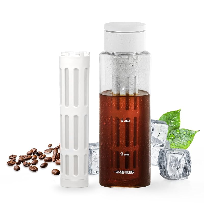 

MHW-3BOMBER cold brew coffee bottle cold brew coffee pot cold brew bottle Can be placed flat With scale With funnel iced coffee maker 600ML 2-4 cups