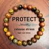 8MM Multicolour Natural Stone Bracelet For Men Women Tiger Eye Stone Beads Chain Elastic Bangle  Party Jewelry
