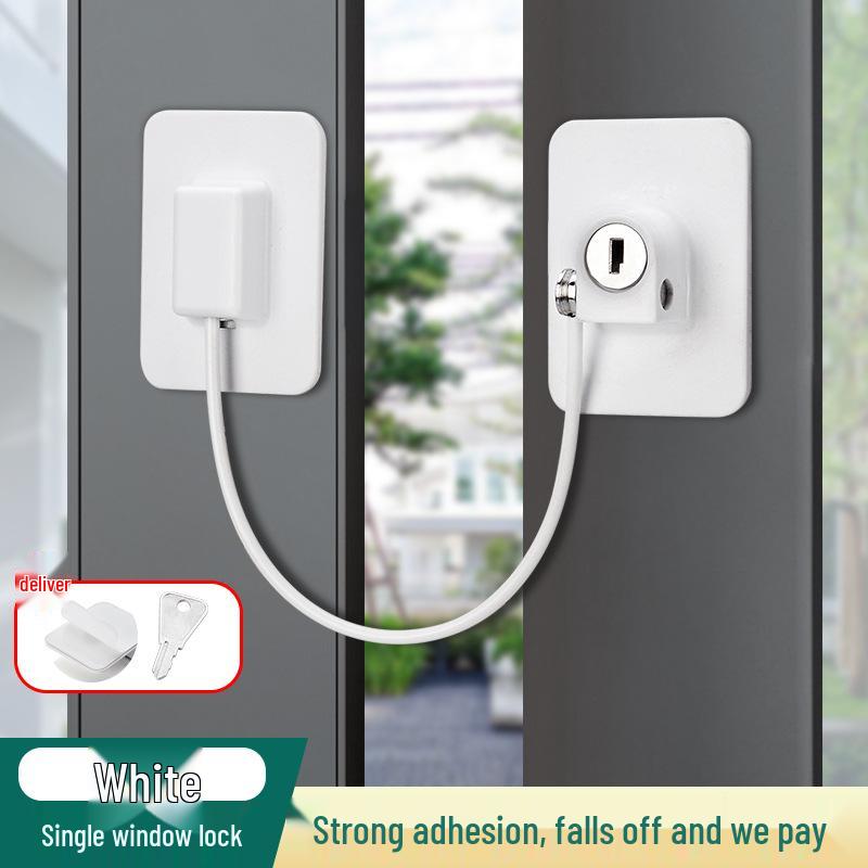 

Замок безопасности для детей против взлома для окон и дверей, открывающихся наружу - Без сверления, скользящий ограничитель-защелка