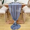 4PCS Sage Green Chiffon Wedding Table Runner,Chair Sashes Gauze Sheer Vintage Dining Birthday Party FestivalCake Table Decor