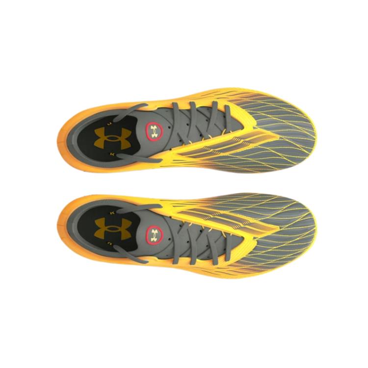 Under Armour Magnetico Elite 4 FG Taxi Grey Men Sneakers Yellow Black 3027700-700