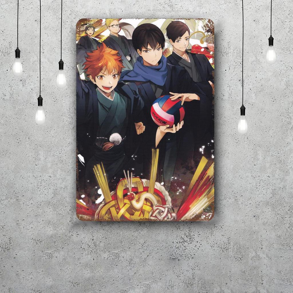 Haikyu Hinata Animation Vintage Metal Tin Signs Posters Decor Retro Metal Plaque Wall Art Decor for Garage Bar
