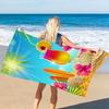Vibrant Tropical Beach Drink Microfiber Beach Towel, High Absorbency Quick-Dry for Pool Travel Summer