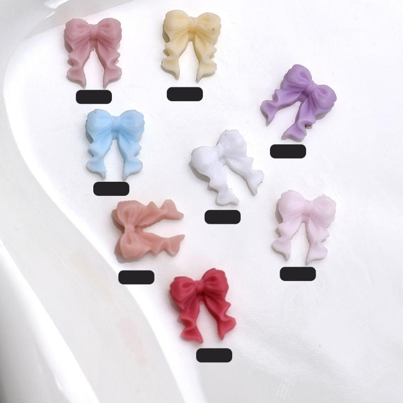 50 Stück Schleifen Nagelanhänger Einfache Schleife Nagelkunst Dekorationen Schleifen Designs Nagelzubehör Harzschleifen Nagel Strasssteine Geschenke