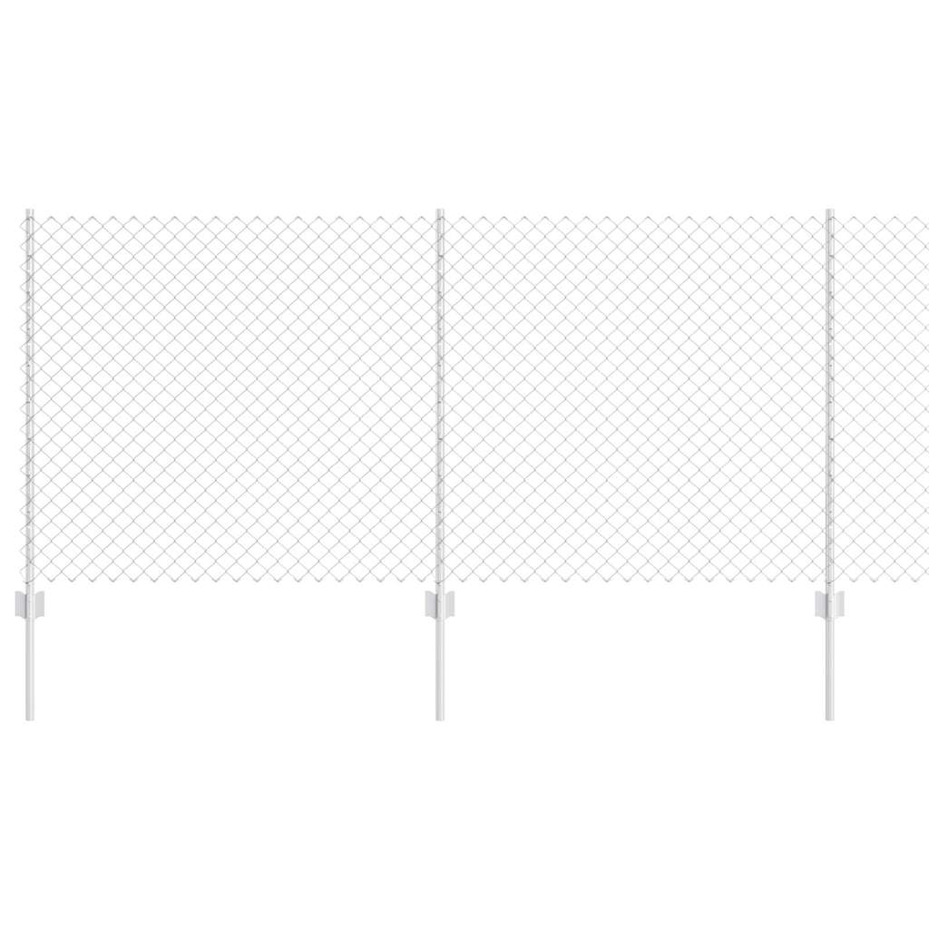 Chain Link Fence with Posts 10 x 1 m (W x H) Hot Dip Galvanized Steel