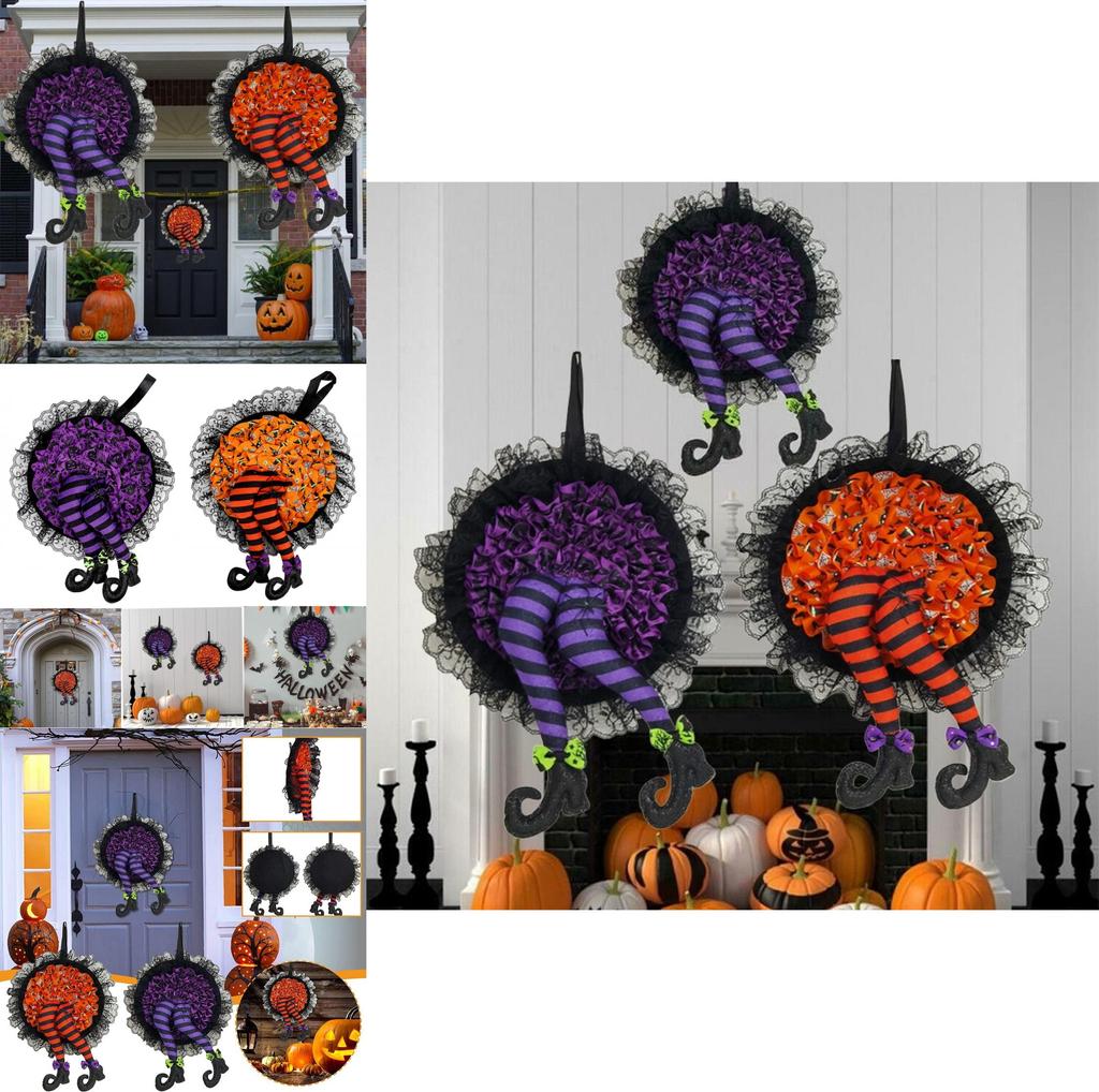 Spooky Halloween Witch Wreath Perfect For Indoor Outdoor Decor Props