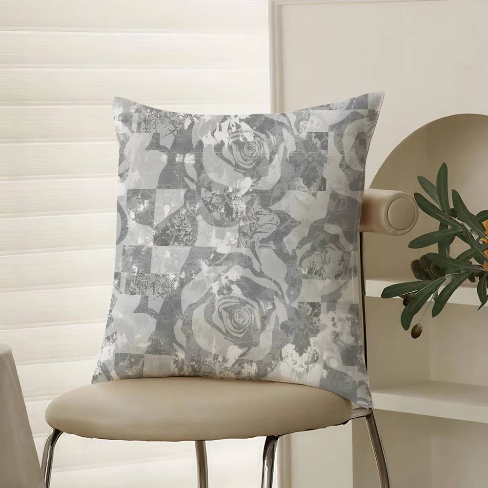 

Retro Ink Prints Beautiful Pillow Case Comfort Sofa Bed Silky elegant Invisible zipper Decorative cushion cover 12x12Inch