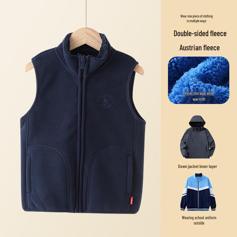

Детский теплый жилет на флисовой подкладке - Унисекс осенне-зимняя жилетка для мальчиков и девочек 120 (for height 110cm)