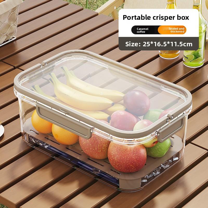 

Vegetable Refrigerator Lunch Box Outdoor Freshness Box caramel coffee