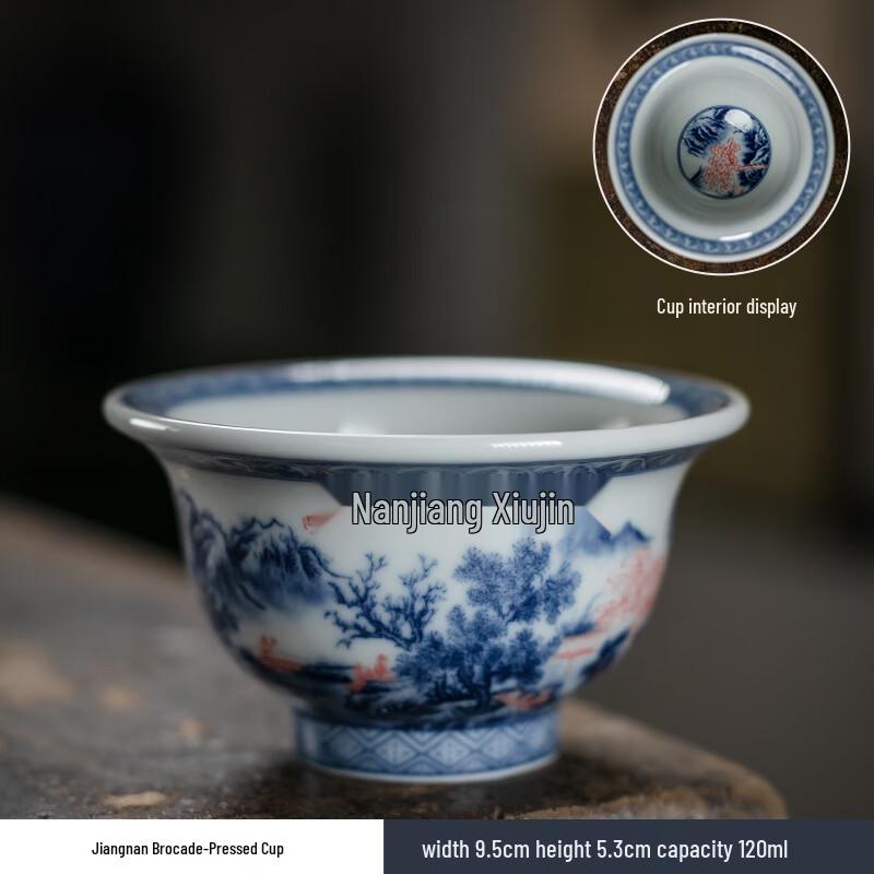 YiPan Antique Blue and White Ceramic Teacup