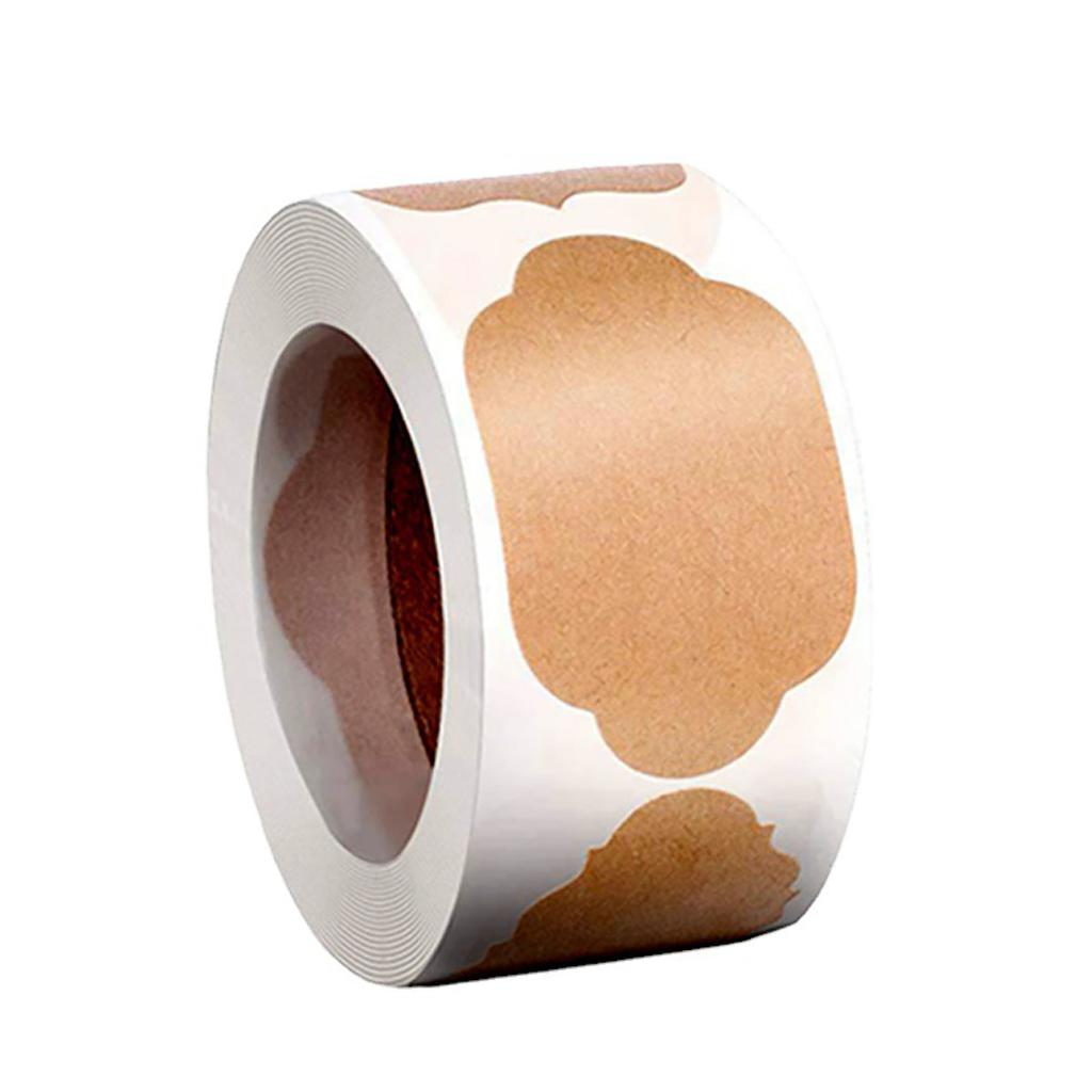 300pcs/roll Kraft Paper Stickers Blank Labels Handmade Gifts Tags Decoration Paper Spice Jar Label DIY Envelope Sealing Sticker