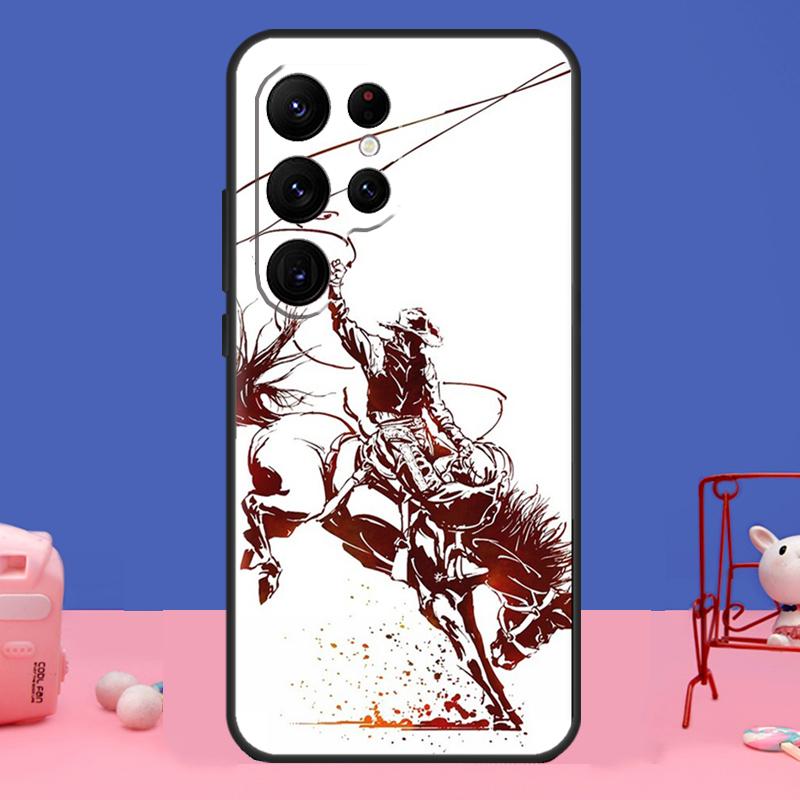 Extreme Sport Rodeo Cowboy Lasso Case For Samsung Galaxy S24 S23 S22 Ultra S20 S21 FE Note 20 S8 S9 S10 Note 10 Plus Cover