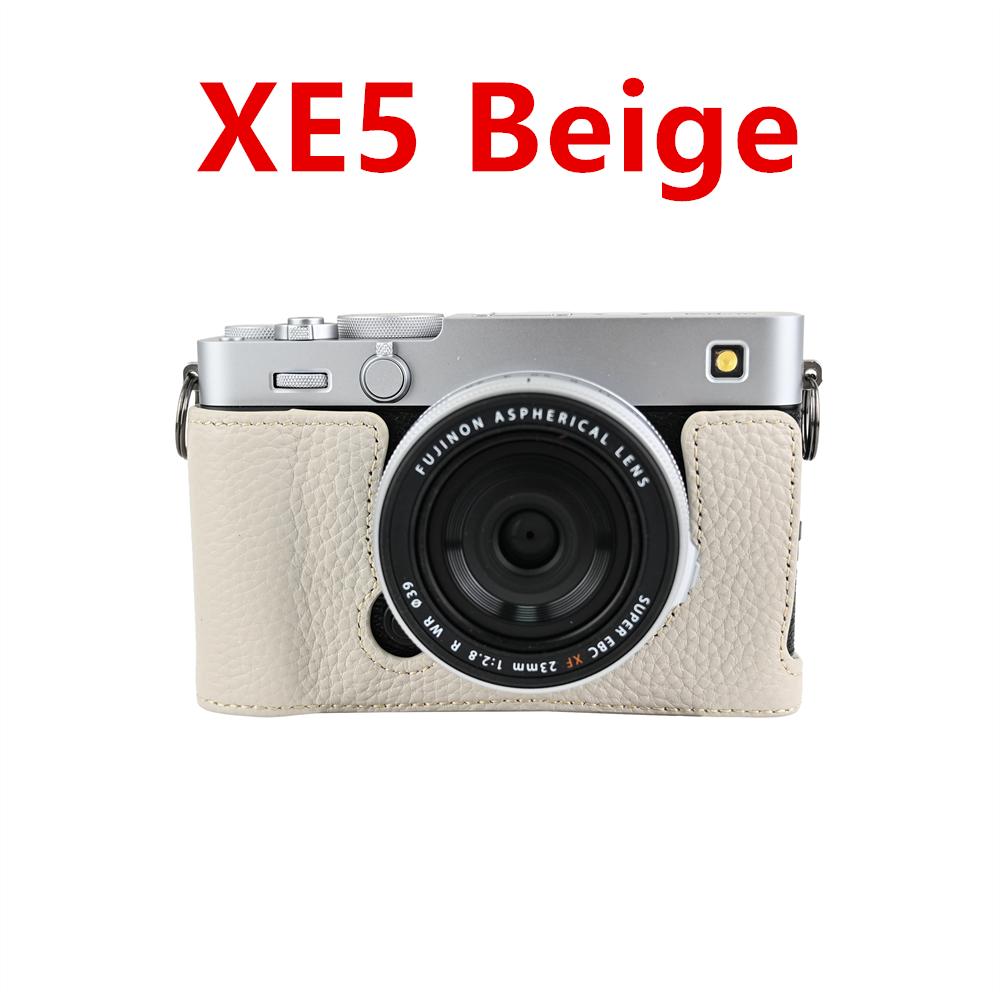 Halbkörperhülle aus echtem Leder für Fujifilm XE5 XT50 X100VI XHalf Fuji X-E5 X-T50 X-Half x100vi Untere Abdeckung mit Batterieöffnung