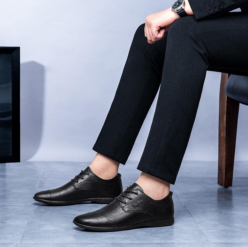 FashionMan Boty z hovězí kůže Jaro Léto Pánské společenské boty Business Oxfords Pánské mokasíny Formální obuv Značkové Retro Luxusní Designéři