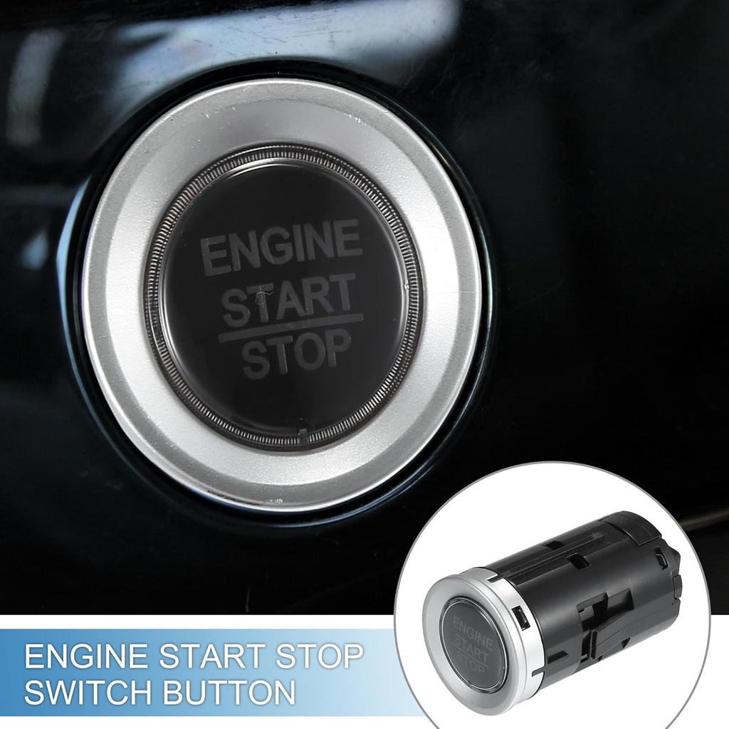 Push Button Starter Switch Engine Start Stop Switch Button for Honda Fit 2015 2016 2017 2018 Silver Tone Black