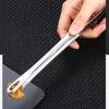 Kapmore 1 pz Pinza per alimenti in acciaio inossidabile con manico lungo antiscivolo per barbecue, bistecche, utensili da cucina, accessori