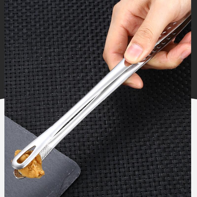 Kapmore 1 pz Pinza per alimenti in acciaio inossidabile con manico lungo antiscivolo per barbecue, bistecche, utensili da cucina, accessori