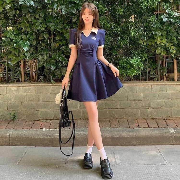 Summer Skirt Dress With Embroidered Collared Design For Casual And Travel Use