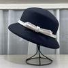 French Romantic High-end Lampshade Hat, Wool Top Hat, Women's Autumn/winter Warmth, Face-enhancing Little Hepburn Style Bucket Hat, Basin Hat