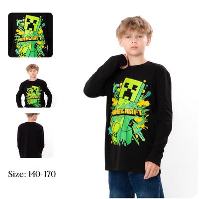 Sweatshirt (boys) – Elastic Cotton, Minecraft Print & Breathable, Any Season, 6363-036-33-1-1 HC