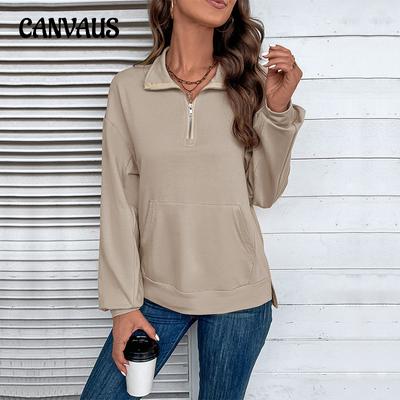 Chemisier d'automne pour femme, fermeture éclair, ample, décontracté, confortable, loisirs, manches longues