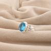Swiss Blue Topaz Gemstone 925 Sterling Silver Handmade Jewelry Designer Ring Valentine's Gift For Her RR-80-13