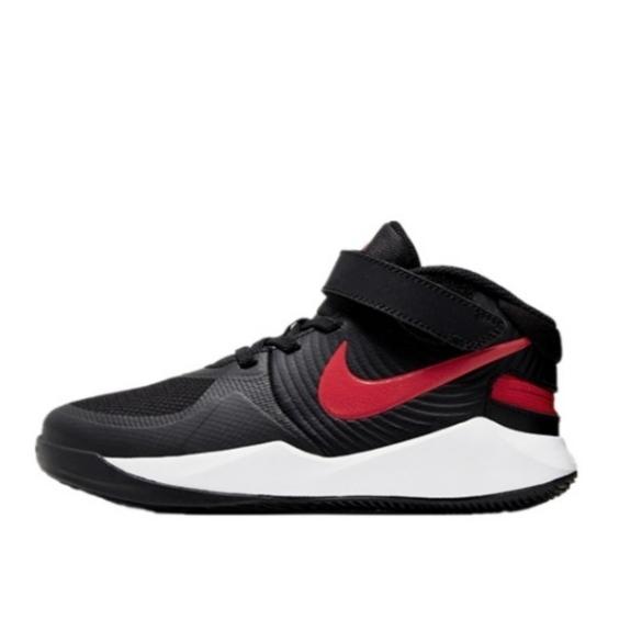 Nike Team Hustle D 9 Flyease Comfortable Versatile Low-Top Kids Basketball Shoes Kids sneaker Black Red BV2951-061