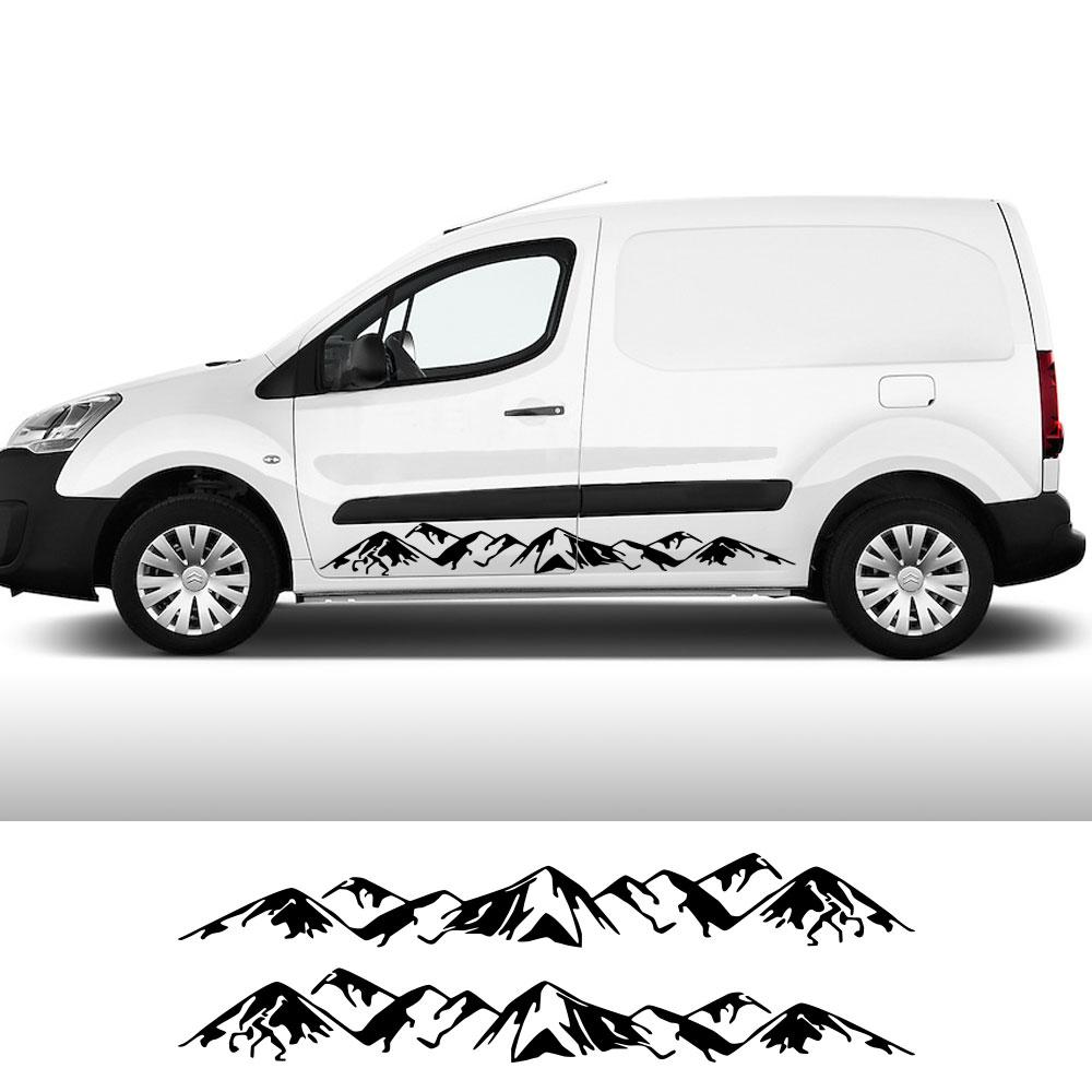 Car Side Door Stickers For Citroen Berlingo K9 XL Camper Van Auto Tuning Accessories Graphics Mountain Style Vinyl Decor Decals