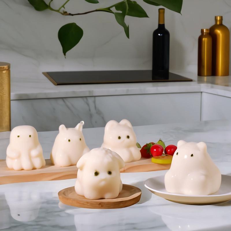 3D Cute Milk Pudding Silicone Mold Jelly Bowl Cake White Cold Ice Powder Mold Cake Kitchen Baking Decoration Accessories