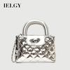 Korean Version Fashion Portable Women's Bag Diamond Chain Shiny Silver Cross-body Small Square Bag