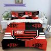Flamengo Club Crest Red Black Stripe Print 3 Pieces Duvet Cover Set Brazil Soccer Fan Bedding Bedroom Home Decor Without Pillow Core Comforter