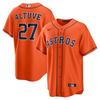 Maglia Baseball MLB Uomo Houston Astros Jose Altuve 27 Ricamata Abbigliamento per tifosi Abbigliamento sportivo