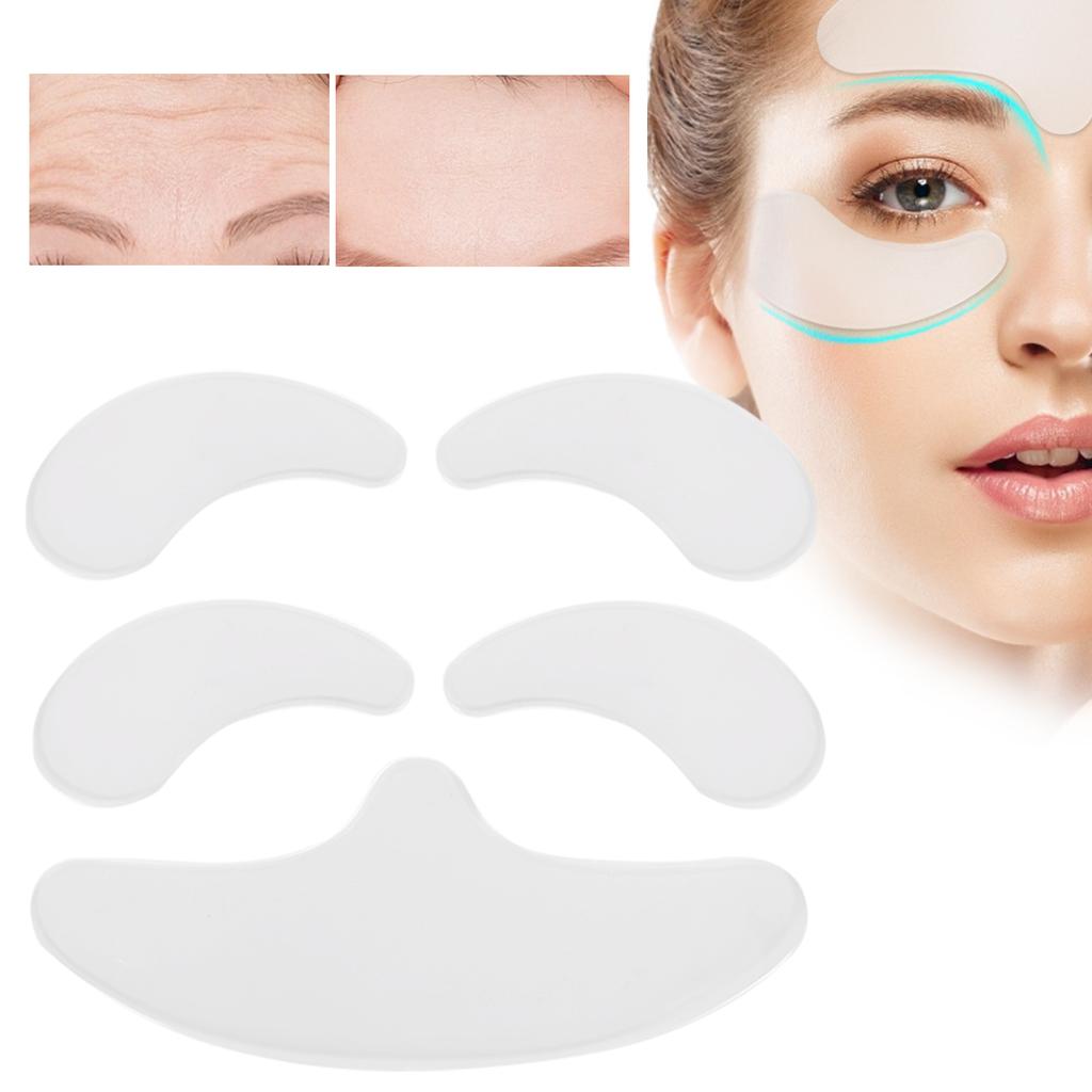 5Pcs AntiWrinkle Stickers Forehead Line Removal Eyes Silicone Patch Reusable Supplies
