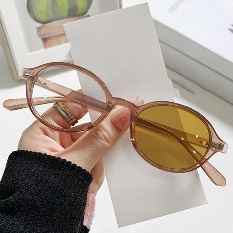 Unisex Near Sight Pochromic Glasses Fashion Retro Color Changing Myopia for Women Men Oval Frame Anti-UV Eyeglasses 0-1.0-4.0