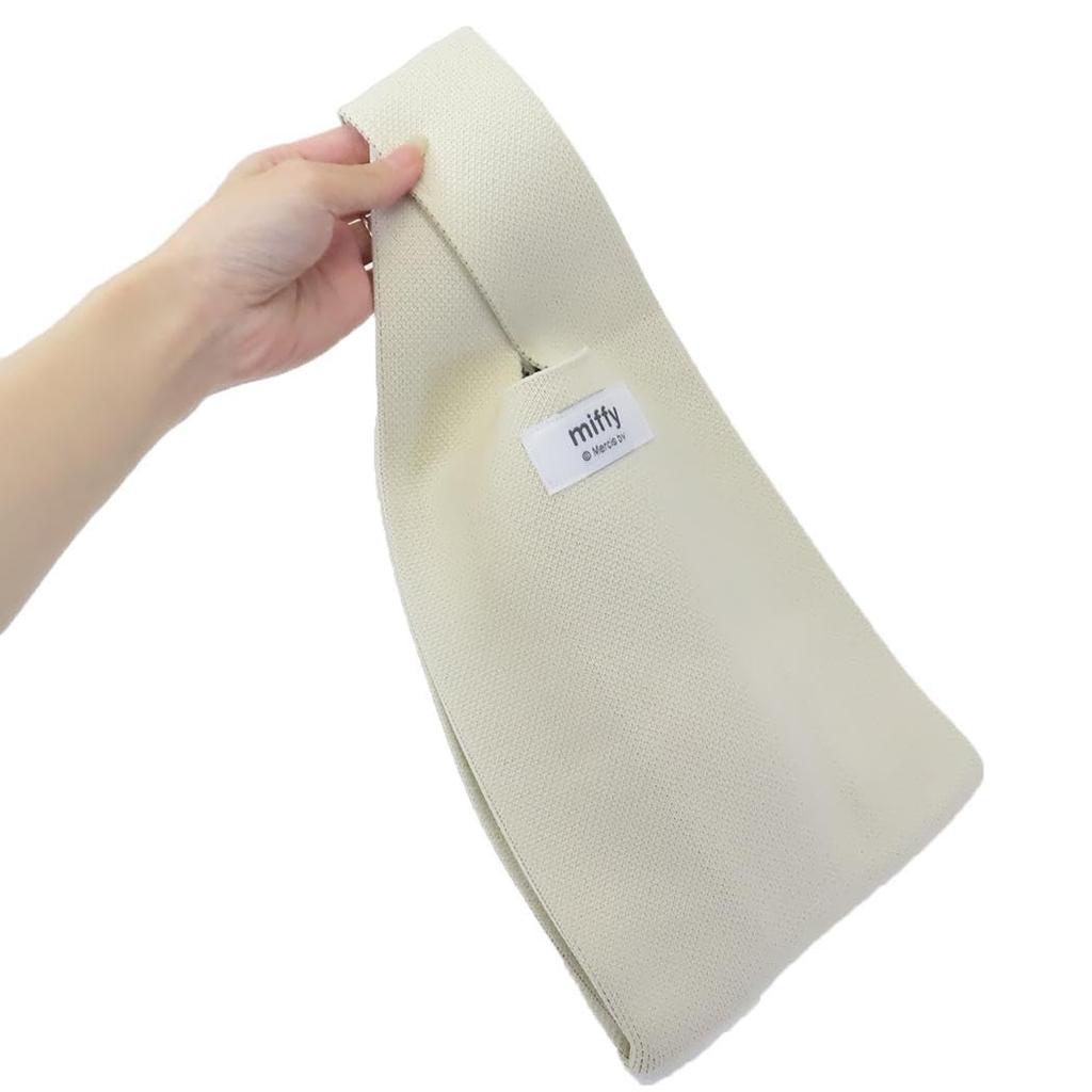Marimo Craft Miffy Knit Tote W200 x H400 x D100mm Bag, Face, Ivory, (DBM-2640)