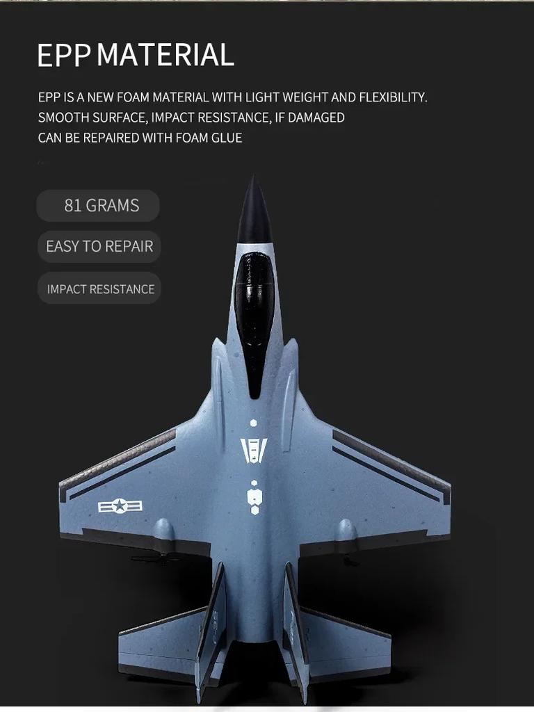 FX935 RC Fly Fjernkontroll Seilfly F35 Jagerfly 2.4G Hobbyfly EPP Skum Trådløst elektronisk Leke Gutt Barnegave