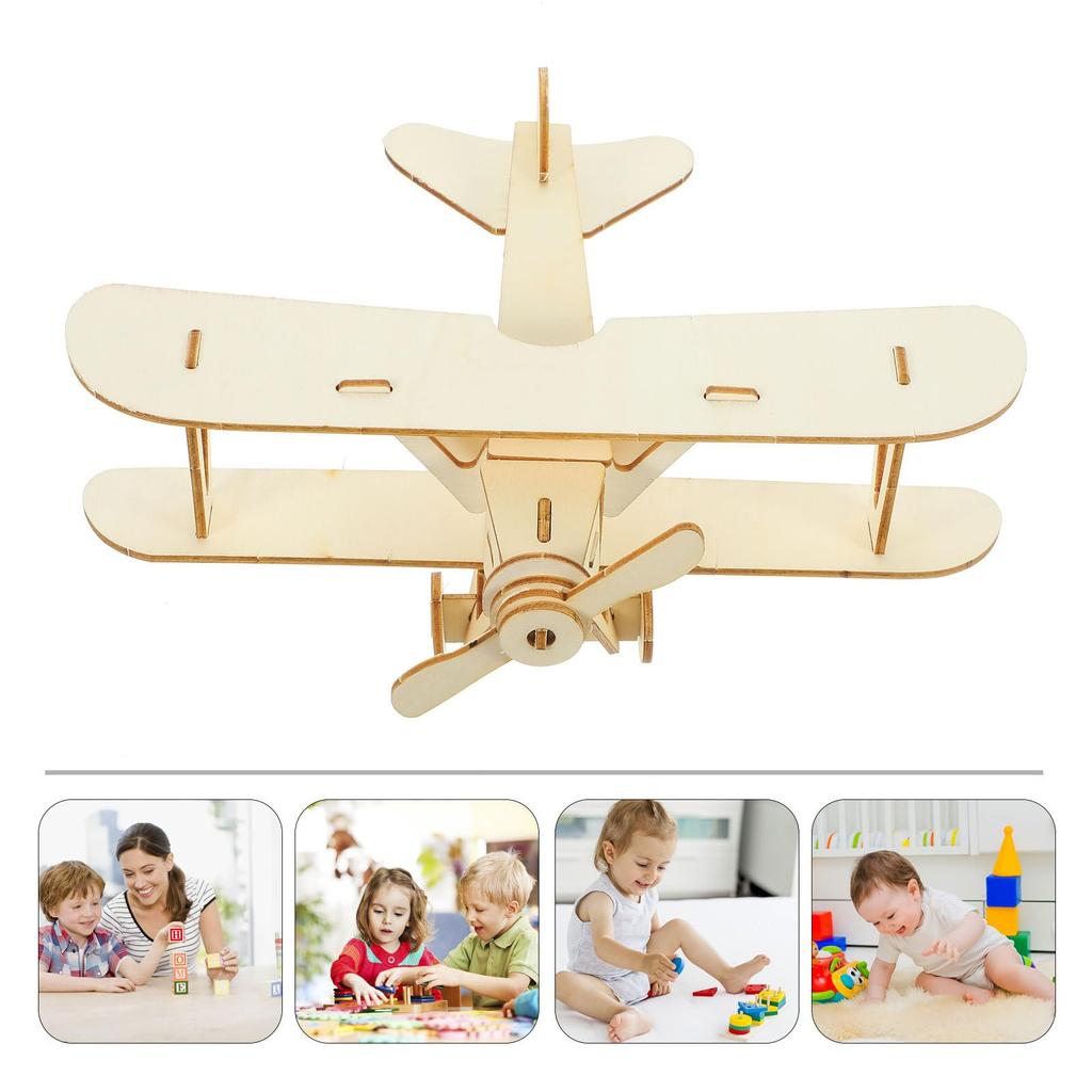NOLITOY DIY Wooden Airplane Model 3D Assembly Handmade Craft Set for 21 X 17 Develops Imagination and Manipulation Skills Puzzle, Kit, Kids, Cm,