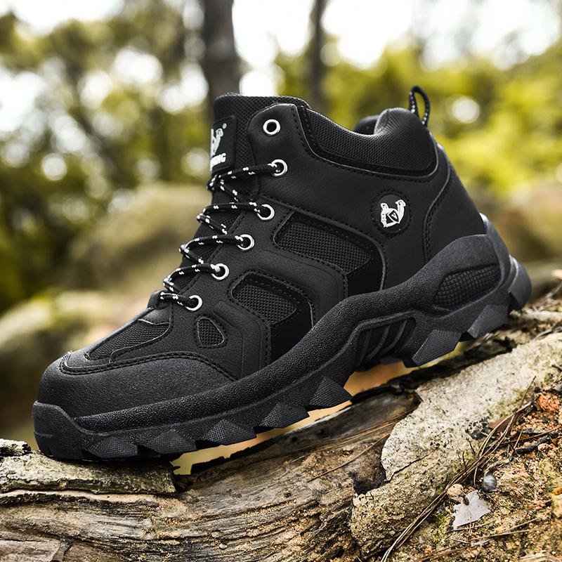 

Large Size Winter Hiking shoes Men Snow Warm Fur Leather Hiking Boots Cowboy Sport Trekking Shoes Casual Black Outdoor Work 39 чёрный