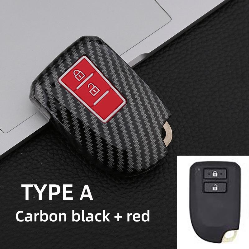 New Abs Carbon Auto Key Fob Case Fit For Toyota Vios Yaris 2013 2014 Yaris L Hiace Key Fob Cover Protective Cover