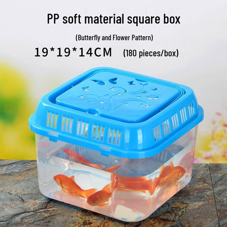 Clear Plastic Fish Tank with Sunning Platform - Available in Large, Medium, Small; Perfect for Goldfish or Turtles.